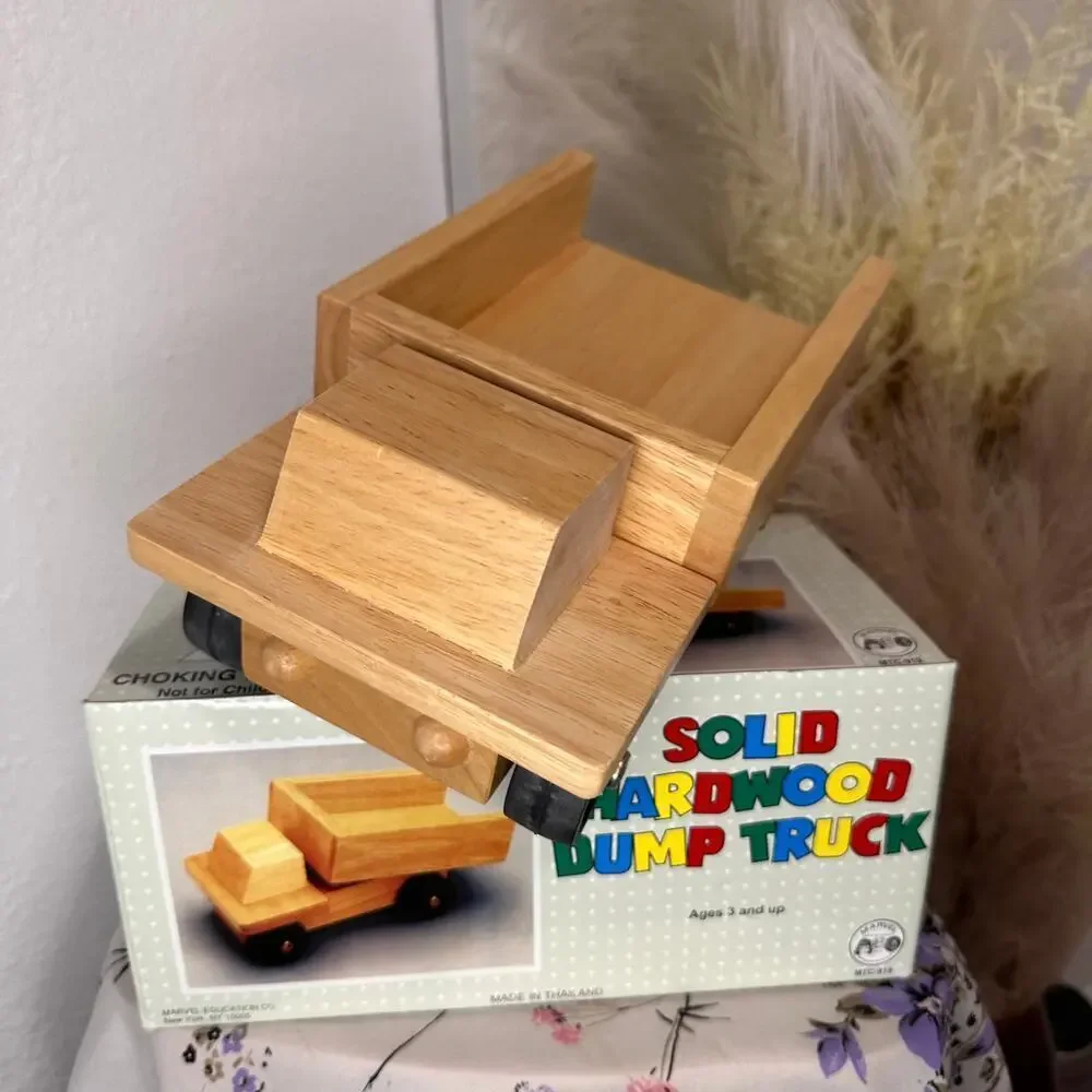 Solid Hardwood Dump Truck Educational Toy
